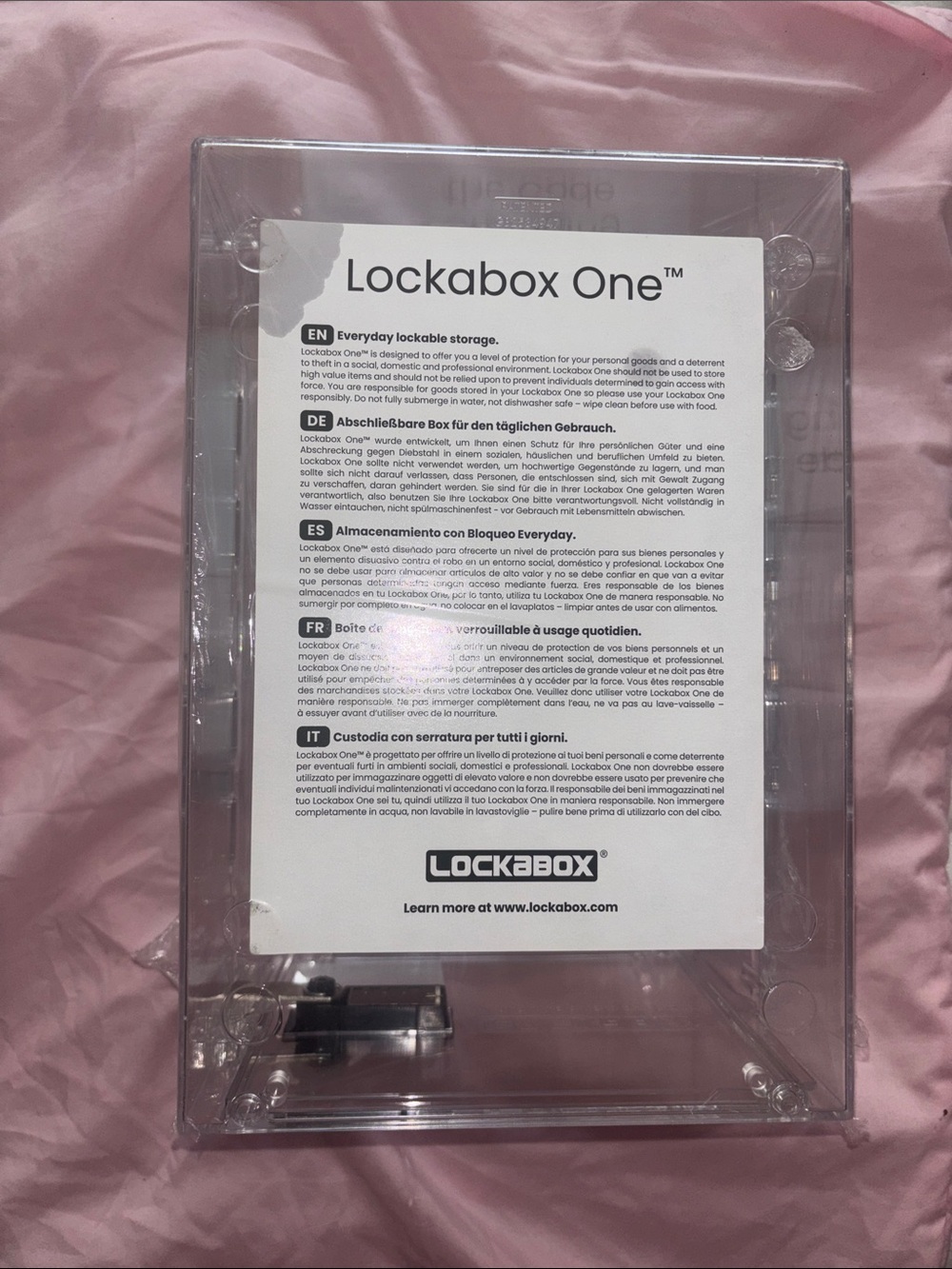 Amazon Lockabox One Clear Plastic Lockable Storage Box